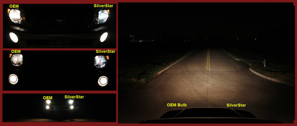 Sylvania SilverStar bulb vs. OEM headlight
