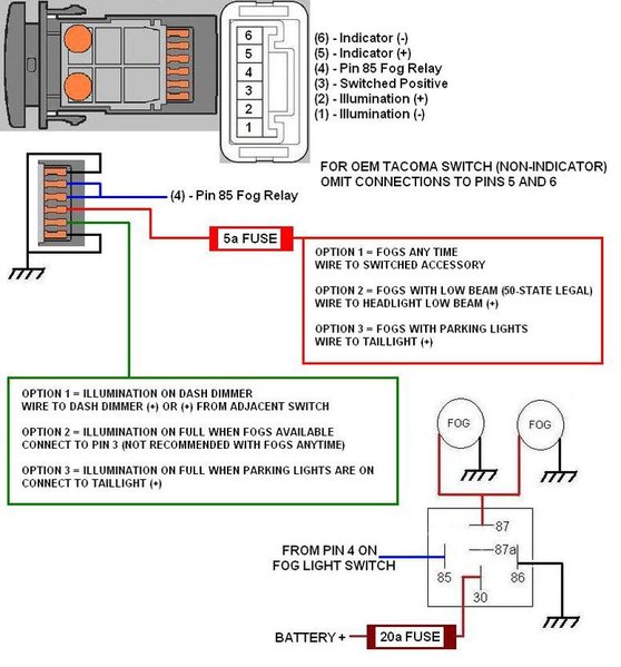 OEM to Air On Board Fog Light Switch Wiring | Page 2 ... toyota fog light switch wiring diagram 