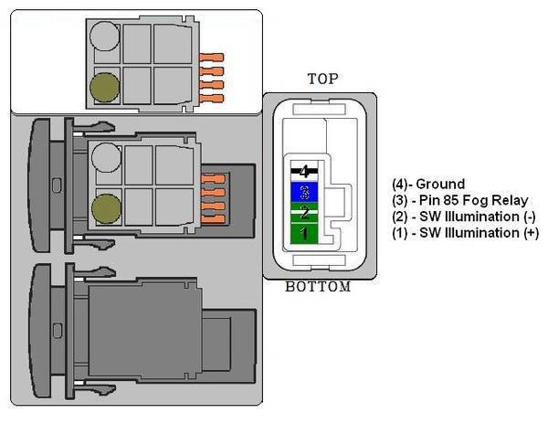 DIY convert aironboard push button switch for fog light ... toyota fog light switch wiring diagram 