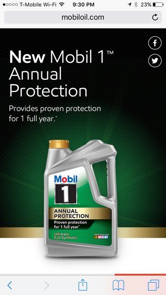 Mobile 1 store oil change