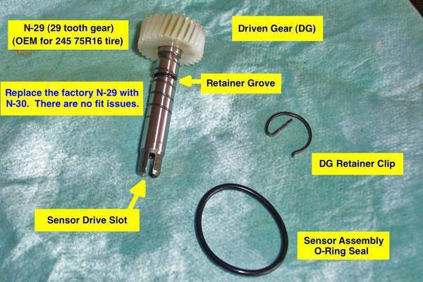 Toyota Speedometer Gear Chart