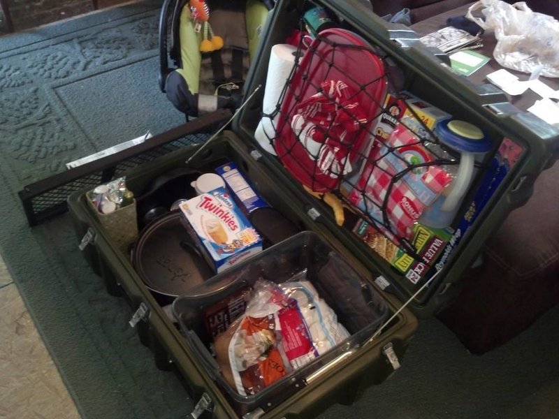 Camping food storage box into bin rethinking lunch cooler either packed ingredients giant also