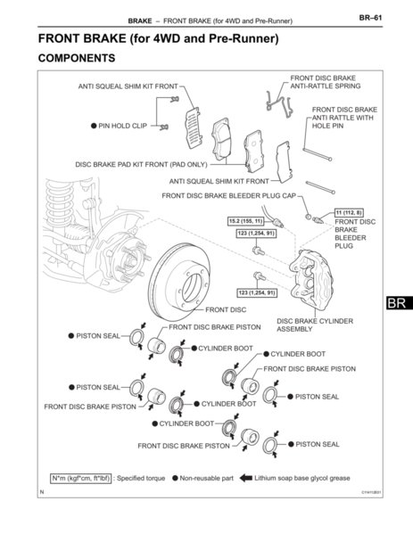 FSM_Torque_Specs_-_Front_Brake_Diagram_4wd_Pre-Runner_