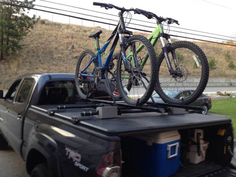 hard tonneau cover bike rack