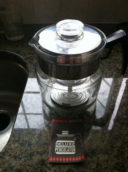 Just picked up more free shit. Pyrex percolator. Brand feeakin new. Still has original price tag.