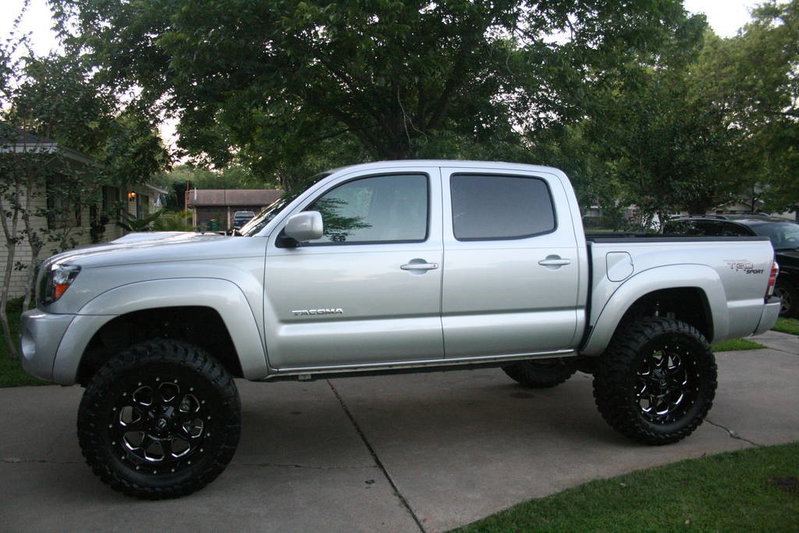 tacoma silver lifted rims fuel lift toyota boost toyo sep source